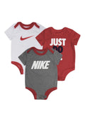 Nike - Lot 3 pièces bodys, blanc rouge et gris