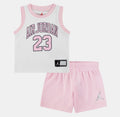 Jordan - Ensemble 2 pièces - débardeur + short - blanc et rose