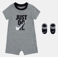 Nike - Ensemble 2 pièces - Combi-court + Chausson 100% coton gris et noir