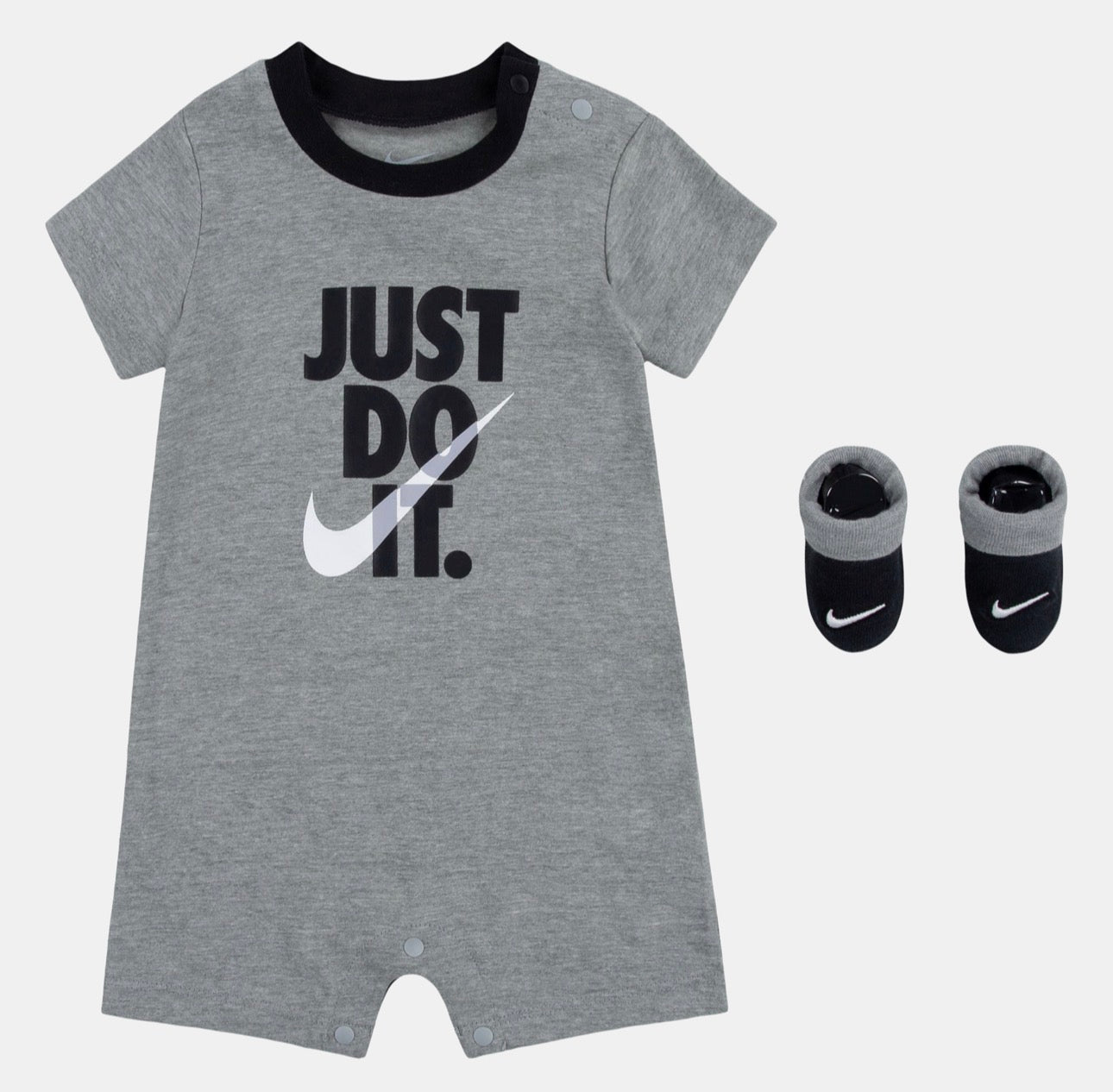 Nike - Ensemble 2 pièces - Combi-court + Chausson 100% coton gris et noir