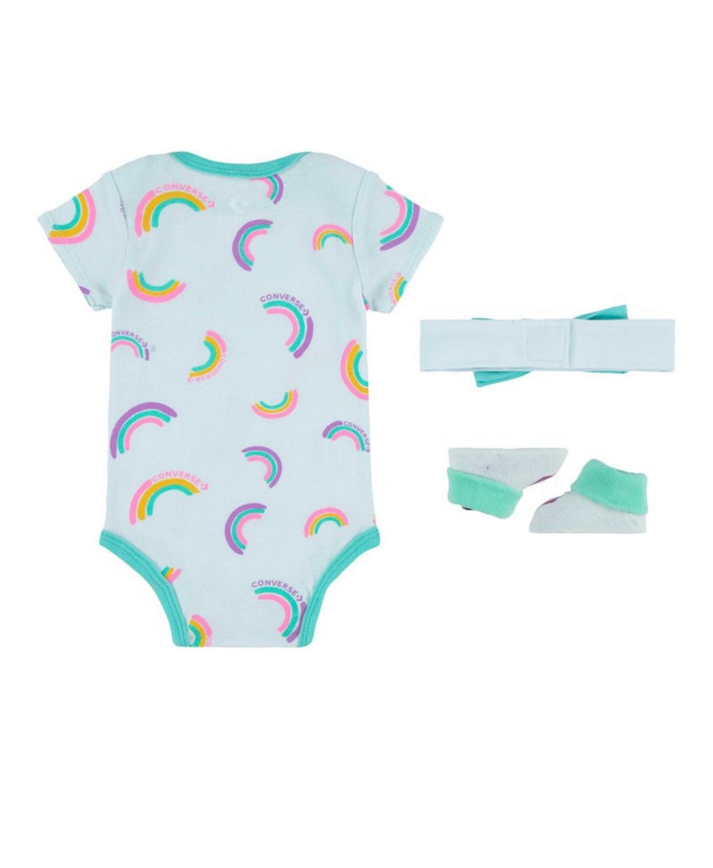 Coffret Converse 3 pièces, Body + Bandeau + Chausson Turquoise