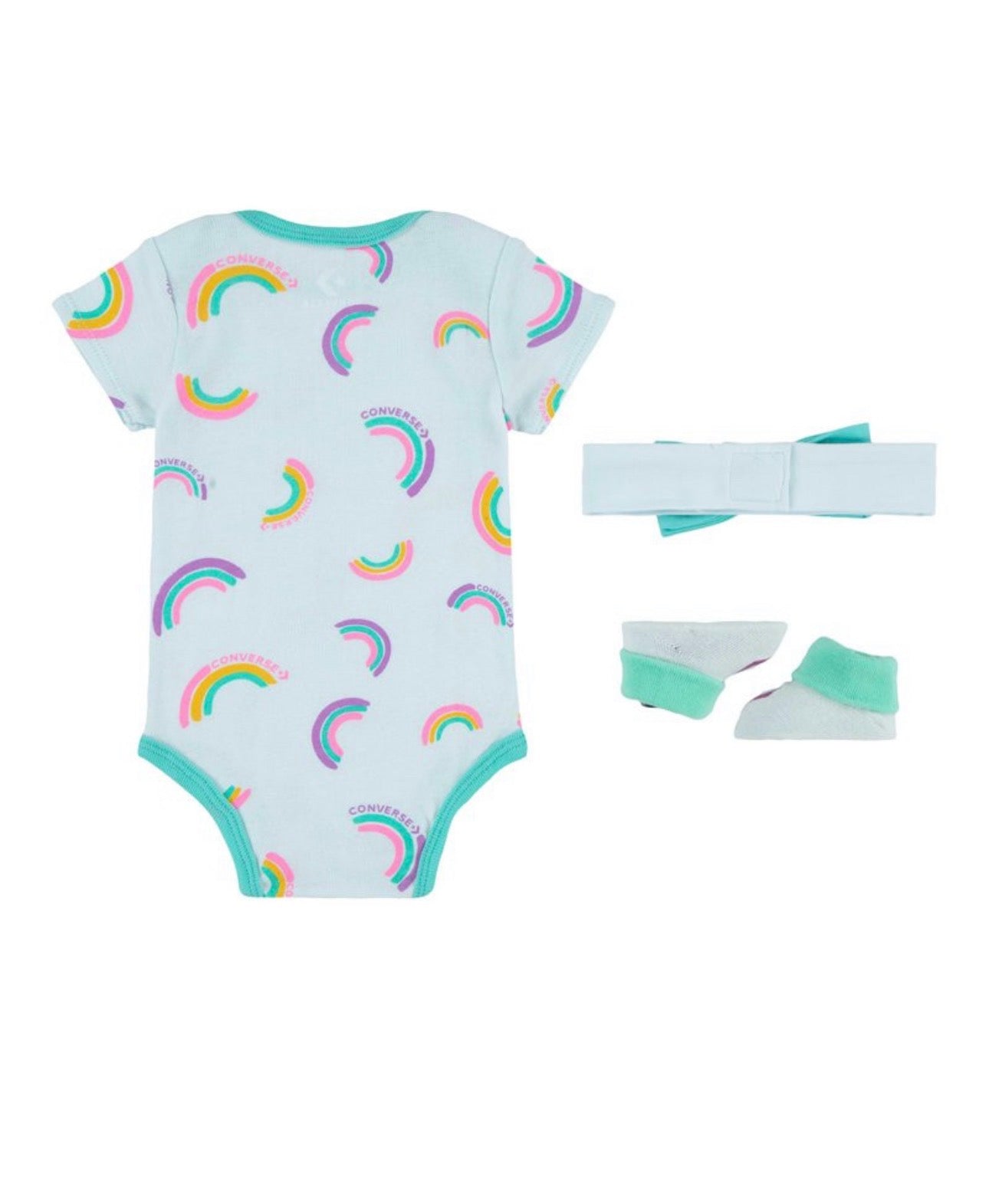 Coffret Converse 3 pièces, Body + Bandeau + Chausson Turquoise