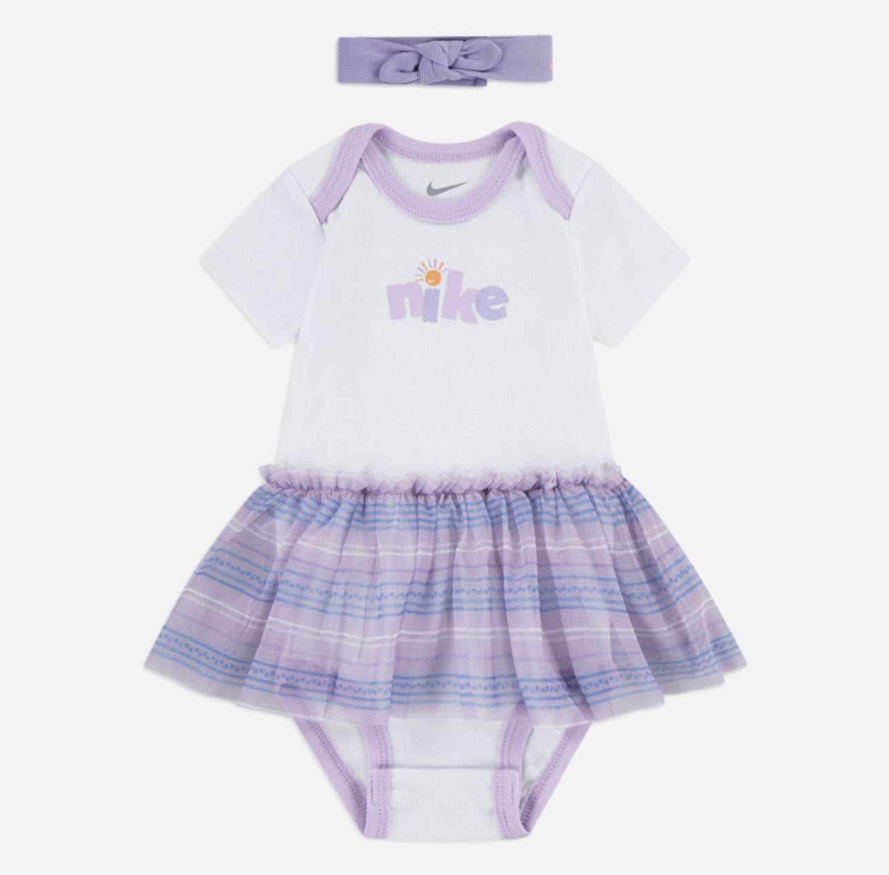 Nike - Coffret 2 pièces - robe body + bandeau - violet & blanc