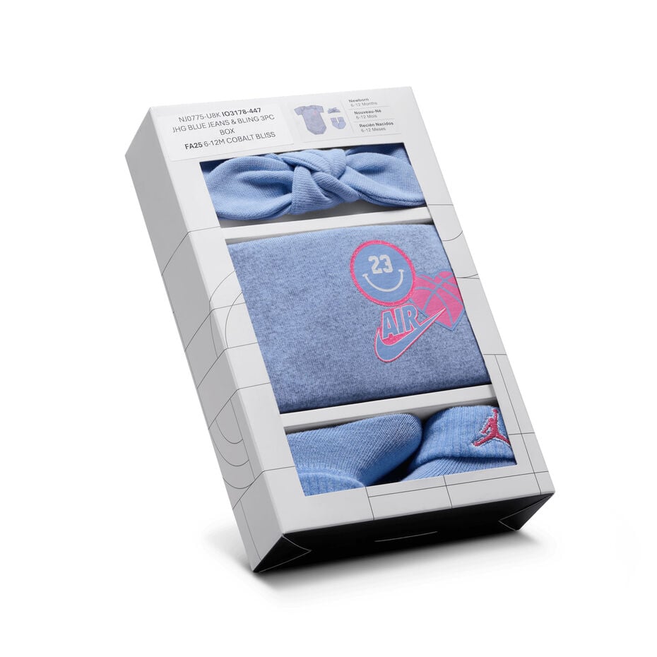 Coffret Nike, set 3 pièces - body bandeau & chausson bleu fille